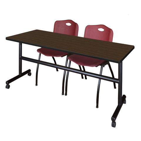 Regency Kobe 48 x 24 in. FlipTop Training Nesting Table 2 M Stack Chairs