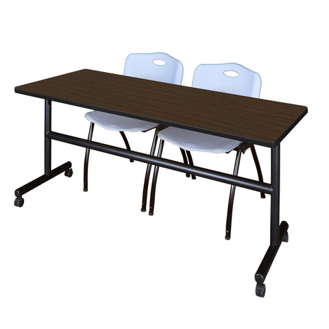 Regency Kobe 48 x 24 in. FlipTop Training Nesting Table 2 M Stack Chairs