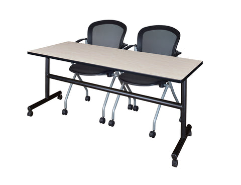 Regency Kobe 48 x 24 in. FlipTop Training Nesting Table 2 Cadence Nesting Chairs