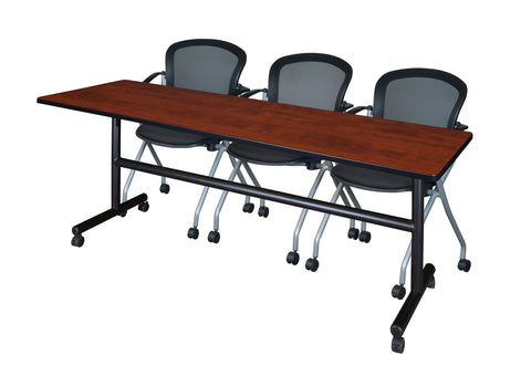 Regency Kobe 48 x 24 in. FlipTop Training Nesting Table 2 Cadence Nesting Chairs