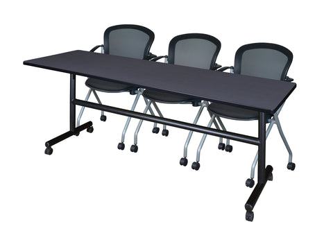 Regency Kobe 48 x 24 in. FlipTop Training Nesting Table 2 Cadence Nesting Chairs
