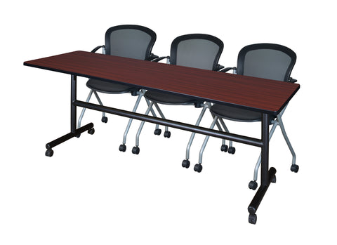 Regency Kobe 48 x 24 in. FlipTop Training Nesting Table 2 Cadence Nesting Chairs