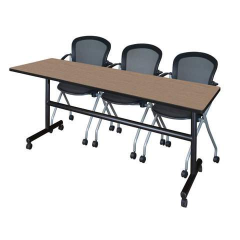 Regency Kobe 48 x 24 in. FlipTop Training Nesting Table 2 Cadence Nesting Chairs