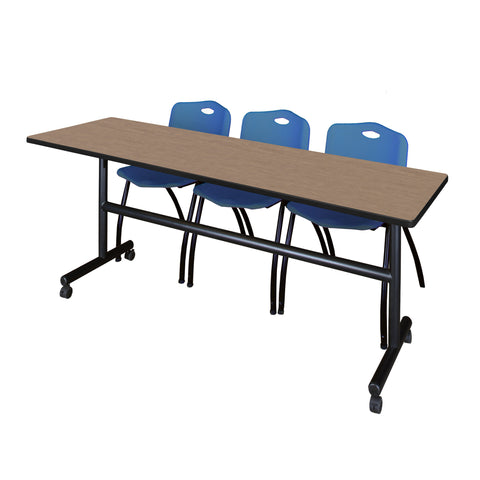 Regency Kobe 48 x 24 in. FlipTop Training Nesting Table 2 M Stack Chairs