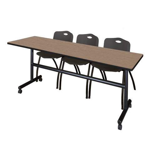 Regency Kobe 48 x 24 in. FlipTop Training Nesting Table 2 M Stack Chairs