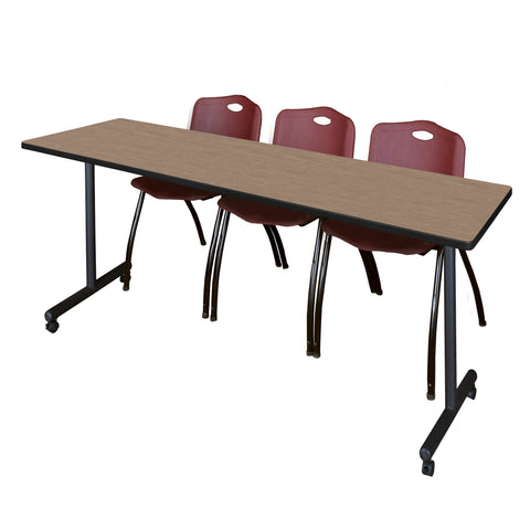 Regency Kobe 48 x 24 in. FlipTop Training Nesting Table 2 M Stack Chairs