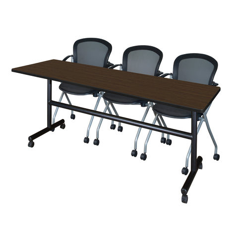 Regency Kobe 48 x 24 in. FlipTop Training Nesting Table 2 Cadence Nesting Chairs