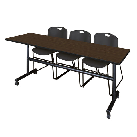 Regency Kobe 48 x 24 in. FlipTop Training Nesting Table 2 Zeng Stack Chairs