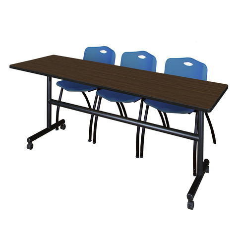 Regency Kobe 48 x 24 in. FlipTop Training Nesting Table 2 M Stack Chairs