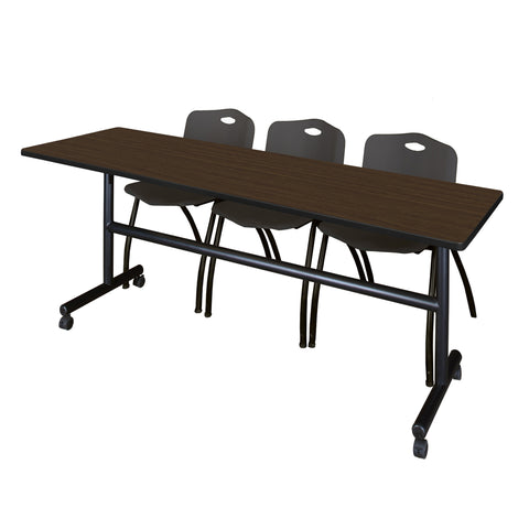 Regency Kobe 48 x 24 in. FlipTop Training Nesting Table 2 M Stack Chairs