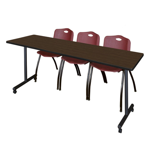 Regency Kobe 48 x 24 in. FlipTop Training Nesting Table 2 M Stack Chairs