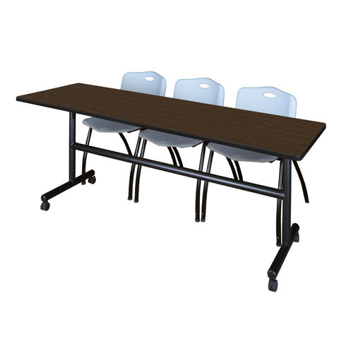 Regency Kobe 48 x 24 in. FlipTop Training Nesting Table 2 M Stack Chairs