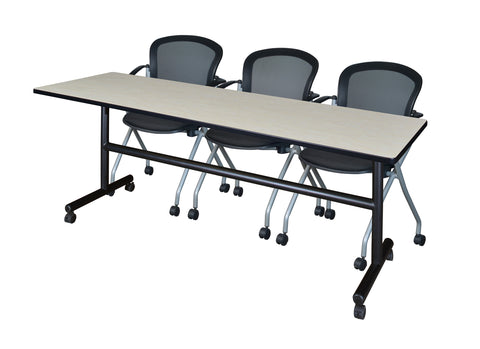 Regency Kobe 48 x 24 in. FlipTop Training Nesting Table 2 Cadence Nesting Chairs
