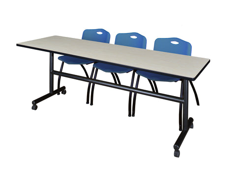Regency Kobe 48 x 24 in. FlipTop Training Nesting Table 2 M Stack Chairs