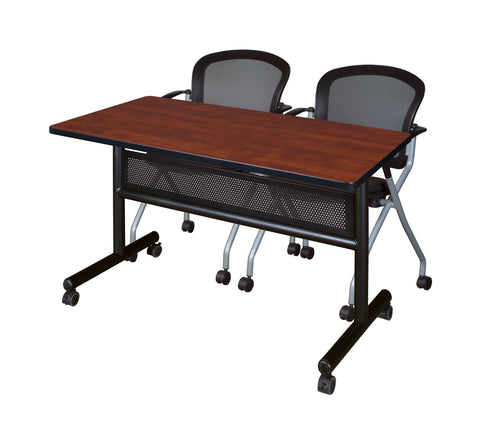 Regency Kobe 48 x 24 in. FlipTop Privacy Nesting Table 2 Cadence Nesting Chairs