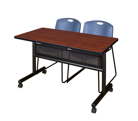 Regency Kobe 48 x 24 in. FlipTop Privacy Nesting Table 2 Zeng Stack Chairs