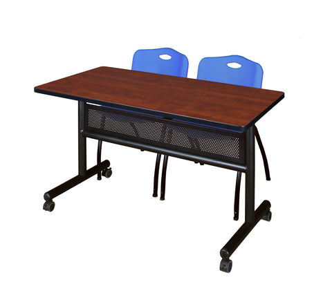 Regency Kobe 48 x 24 in. FlipTop Privacy Nesting Table 2 M Stack Chairs