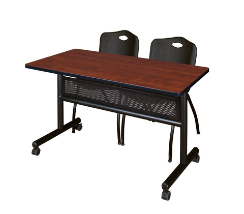 Regency Kobe 48 x 24 in. FlipTop Privacy Nesting Table 2 M Stack Chairs