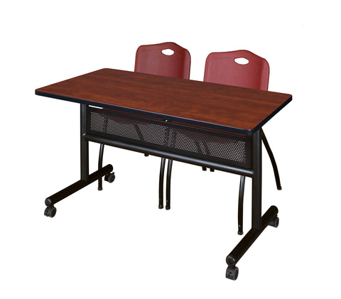 Regency Kobe 48 x 24 in. FlipTop Privacy Nesting Table 2 M Stack Chairs