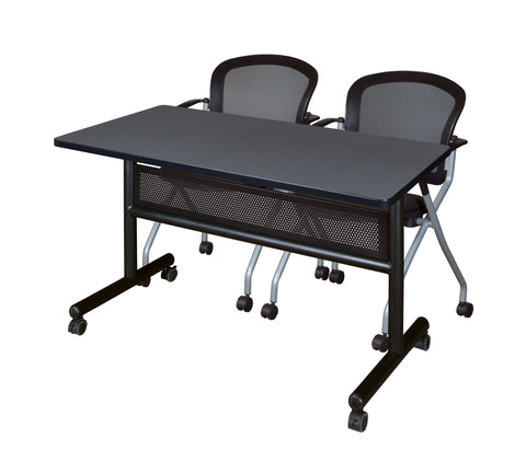 Regency Kobe 48 x 24 in. FlipTop Privacy Nesting Table 2 Cadence Nesting Chairs