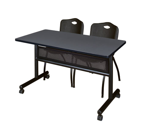 Regency Kobe 48 x 24 in. FlipTop Privacy Nesting Table 2 M Stack Chairs