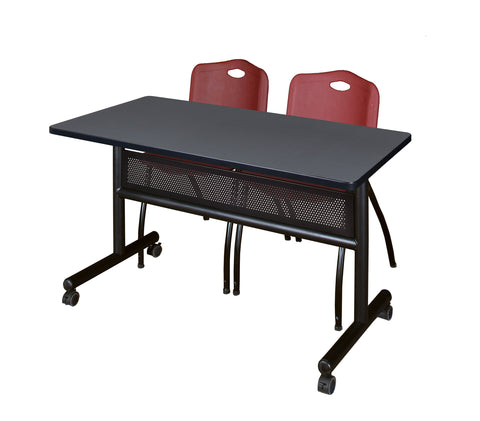 Regency Kobe 48 x 24 in. FlipTop Privacy Nesting Table 2 M Stack Chairs