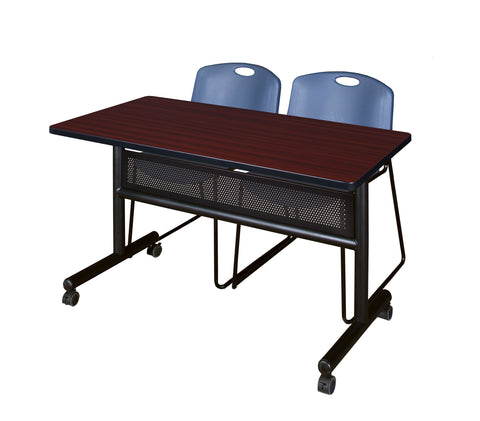 Regency Kobe 48 x 24 in. FlipTop Privacy Nesting Table 2 Zeng Stack Chairs