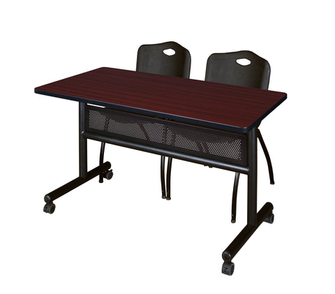 Regency Kobe 48 x 24 in. FlipTop Privacy Nesting Table 2 M Stack Chairs