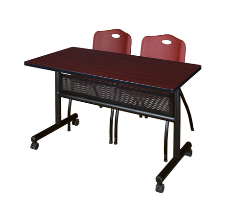 Regency Kobe 48 x 24 in. FlipTop Privacy Nesting Table 2 M Stack Chairs