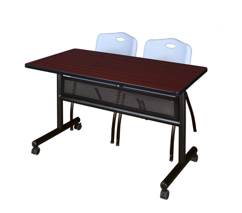 Regency Kobe 48 x 24 in. FlipTop Privacy Nesting Table 2 M Stack Chairs