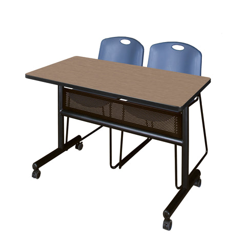 Regency Kobe 48 x 24 in. FlipTop Privacy Nesting Table 2 Zeng Stack Chairs