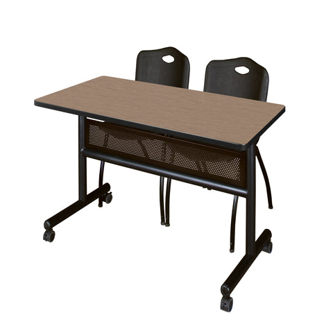 Regency Kobe 48 x 24 in. FlipTop Privacy Nesting Table 2 M Stack Chairs