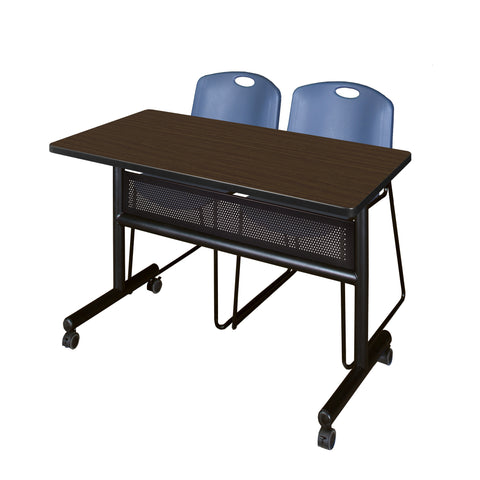 Regency Kobe 48 x 24 in. FlipTop Privacy Nesting Table 2 Zeng Stack Chairs