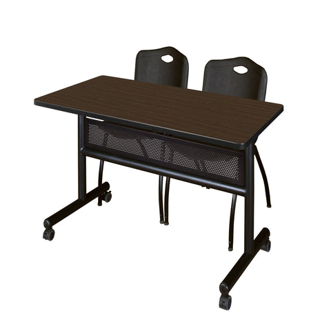 Regency Kobe 48 x 24 in. FlipTop Privacy Nesting Table 2 M Stack Chairs