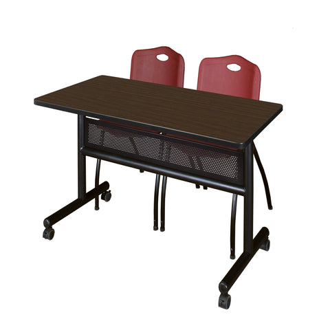 Regency Kobe 48 x 24 in. FlipTop Privacy Nesting Table 2 M Stack Chairs