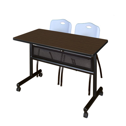 Regency Kobe 48 x 24 in. FlipTop Privacy Nesting Table 2 M Stack Chairs