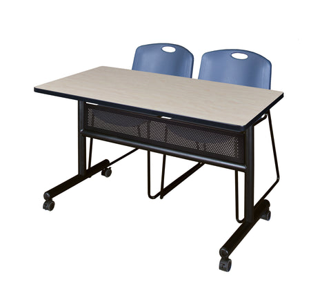 Regency Kobe 48 x 24 in. FlipTop Privacy Nesting Table 2 Zeng Stack Chairs