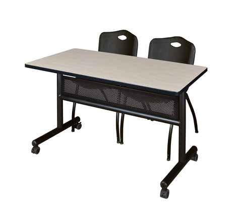 Regency Kobe 48 x 24 in. FlipTop Privacy Nesting Table 2 M Stack Chairs