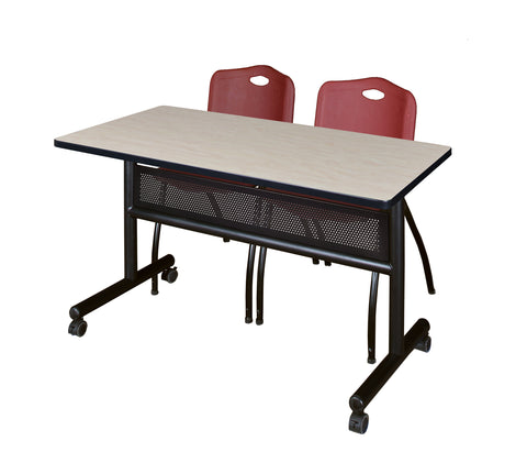 Regency Kobe 48 x 24 in. FlipTop Privacy Nesting Table 2 M Stack Chairs