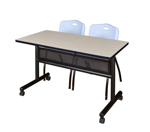 Regency Kobe 48 x 24 in. FlipTop Privacy Nesting Table 2 M Stack Chairs