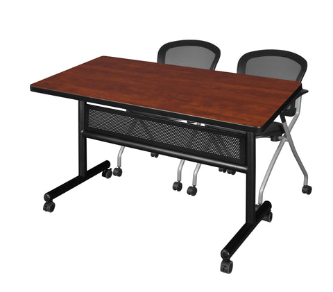 Regency Kobe 48 x 24 in. FlipTop Privacy Nesting Table 2 Cadence Nesting Chairs