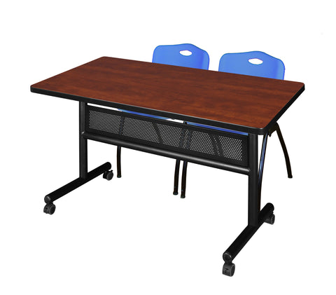 Regency Kobe 48 x 24 in. FlipTop Privacy Nesting Table 2 M Stack Chairs