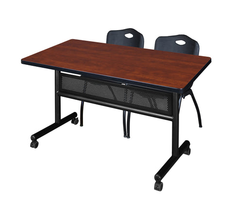 Regency Kobe 48 x 24 in. FlipTop Privacy Nesting Table 2 M Stack Chairs