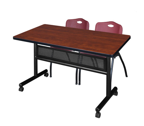 Regency Kobe 48 x 24 in. FlipTop Privacy Nesting Table 2 M Stack Chairs