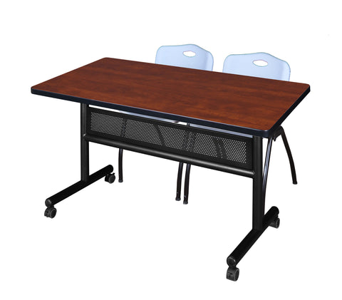 Regency Kobe 48 x 24 in. FlipTop Privacy Nesting Table 2 M Stack Chairs
