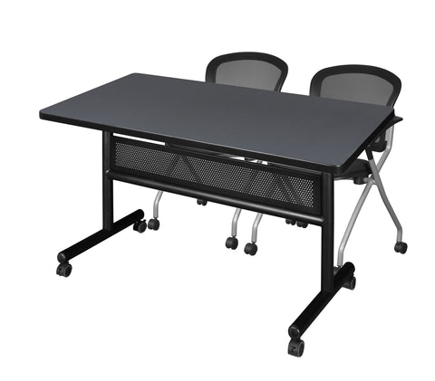 Regency Kobe 48 x 24 in. FlipTop Privacy Nesting Table 2 Cadence Nesting Chairs
