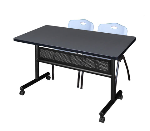 Regency Kobe 48 x 24 in. FlipTop Privacy Nesting Table 2 M Stack Chairs