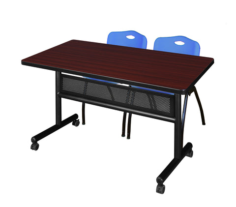 Regency Kobe 48 x 24 in. FlipTop Privacy Nesting Table 2 M Stack Chairs
