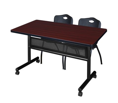 Regency Kobe 48 x 24 in. FlipTop Privacy Nesting Table 2 M Stack Chairs