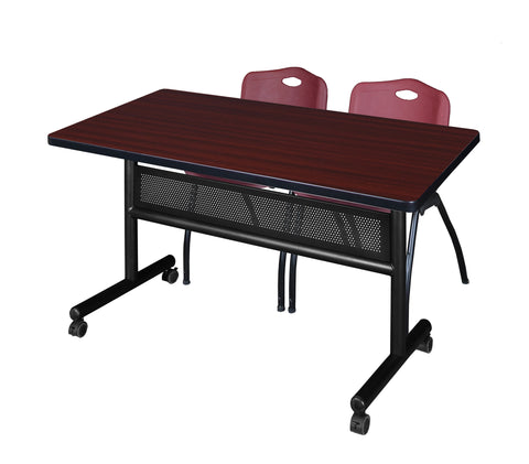 Regency Kobe 48 x 24 in. FlipTop Privacy Nesting Table 2 M Stack Chairs